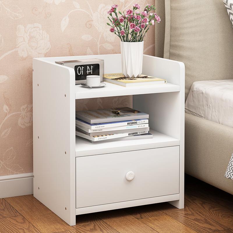 Tủ kệ đầu giường có ngăn kéo gỗ MDF phủ melamine để đèn ngủ, sách, mỹ phẩm- GP104