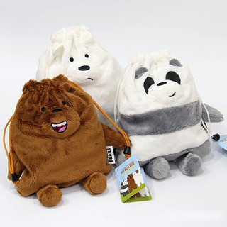 Túi đeo dây rút mini cho trẻ em hình Bare Bear anh em gấu Chúng tôi đơn giản là Gấu