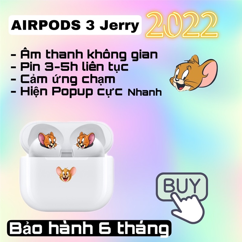 Tai nghe AIR 3 JR bản 2022 Pin 4H,tặng vỏ ốp chống sốc