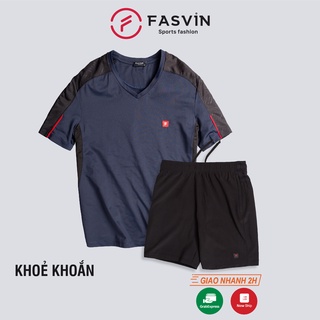 Bộ thể thao nam Fasvin AV20295.HN cổ tim chất vải mềm nhẹ co giãn thoải mái