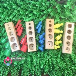 SẬP GIÁ] Set 4 bộ núm trụ Montessori bằng gỗ cho bé
