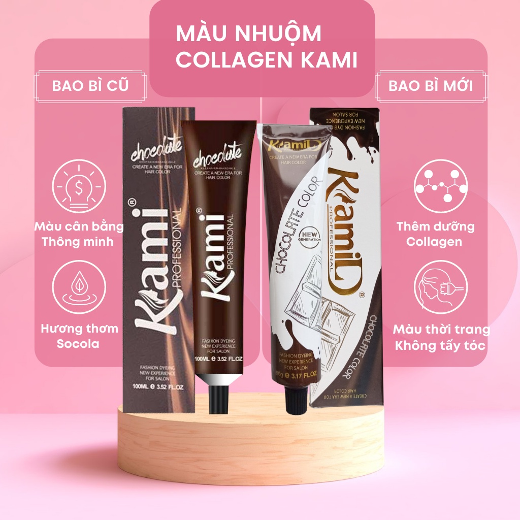 NÂU ĐẬM/NÂU ĐEN-Thuốc nhuộm tóc màu nâu đậm phủ bạc 100% màu nhuộm KAMI CHIKO+Tặng kèm trợ dưỡng