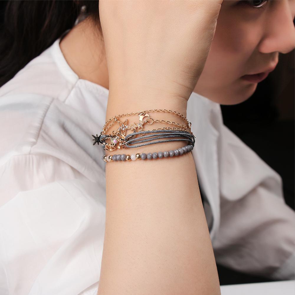 Set 6 Vòng Tay Phong Cách Retro Thời Trang Cho Nữ|Chuỗi Hạt Cườm