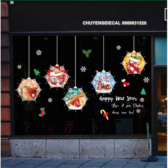 Decal trang trí tường Noel - Rèm Châu Họa Tiết Mới