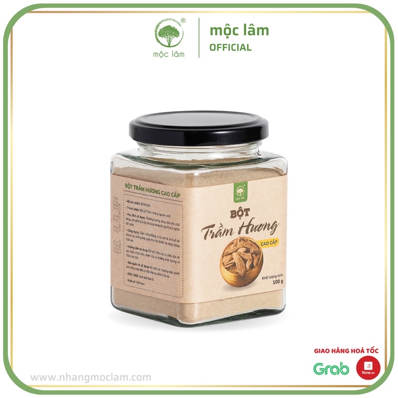 [100g] Bột Trầm Hương Nguyên Chất Cao Cấp MỘC LÂM Xông Nhà Văn Phòng Thanh Lọc Không Khí