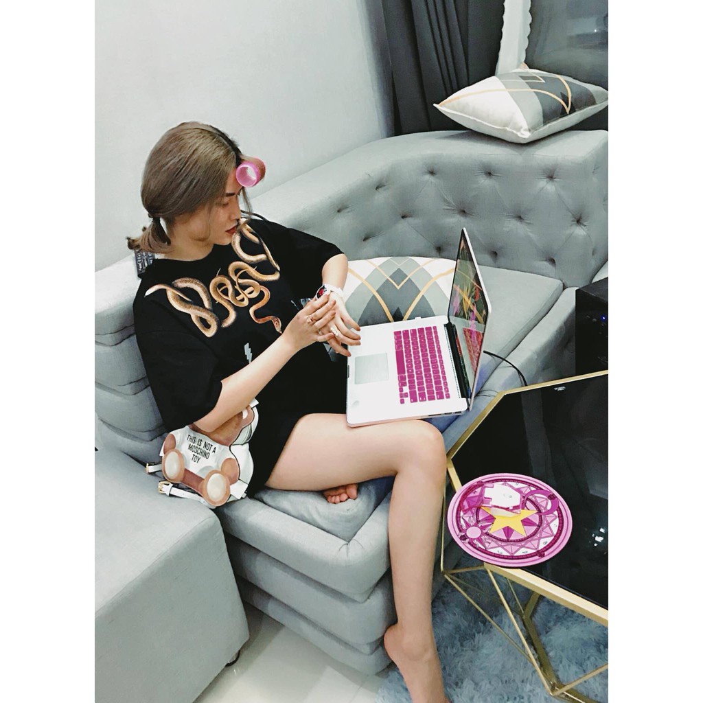 Áo thun tay lỡ Mikenco họa tiết rắn MOSSSHOP - Áo phông nam nữ unisex phong cách hàn quốc ulzzang form rộng 65kg