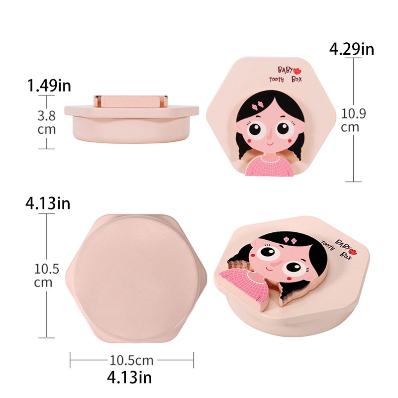 Hộp Đựng Răng Sữa Em Bé Họa Tiết Hoạt Hình In Chữ Tiếng Anh Độc Đáo Tiện Dụng