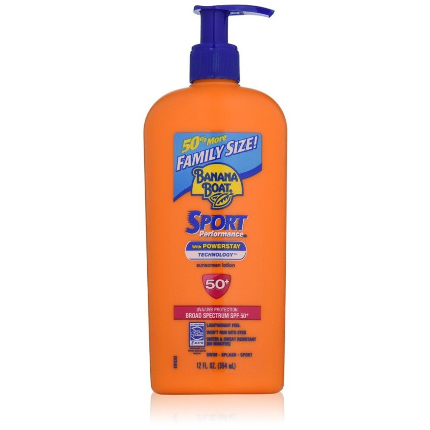 Kem Chống Nắng thể thao size đại Banana Boat Sport Performance Sunscreen Lotion SPF 50 354ml (Mỹ)