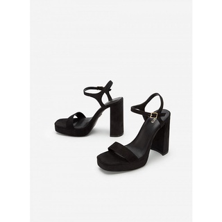 Vascara GIÀY PREMIUM PLATFORM SANDAL NUBUCK GÓT TRỤ - SDN 0725 - MÀU ĐEN