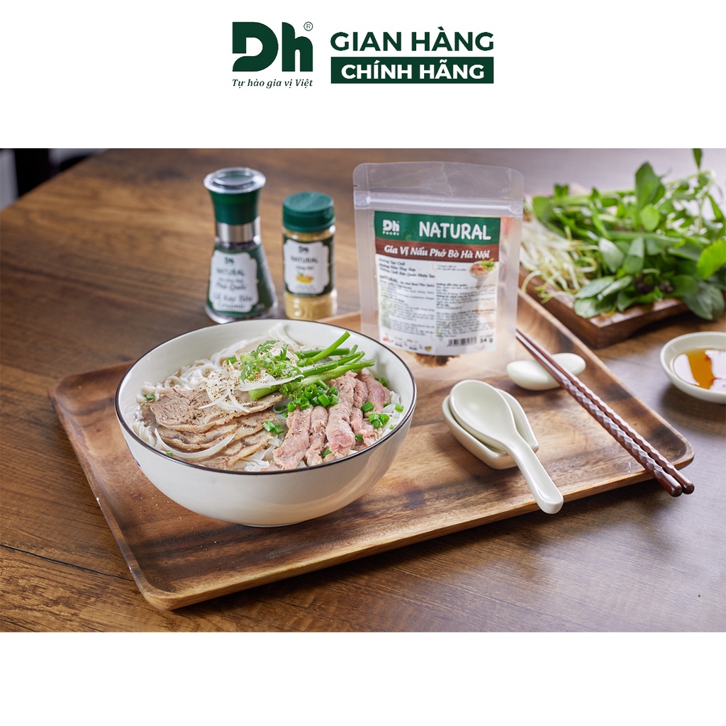 Gia vị nấu phở bò Hà Nội Natural DH Foods nêm sẵn thành phần tự nhiên gói 24gr