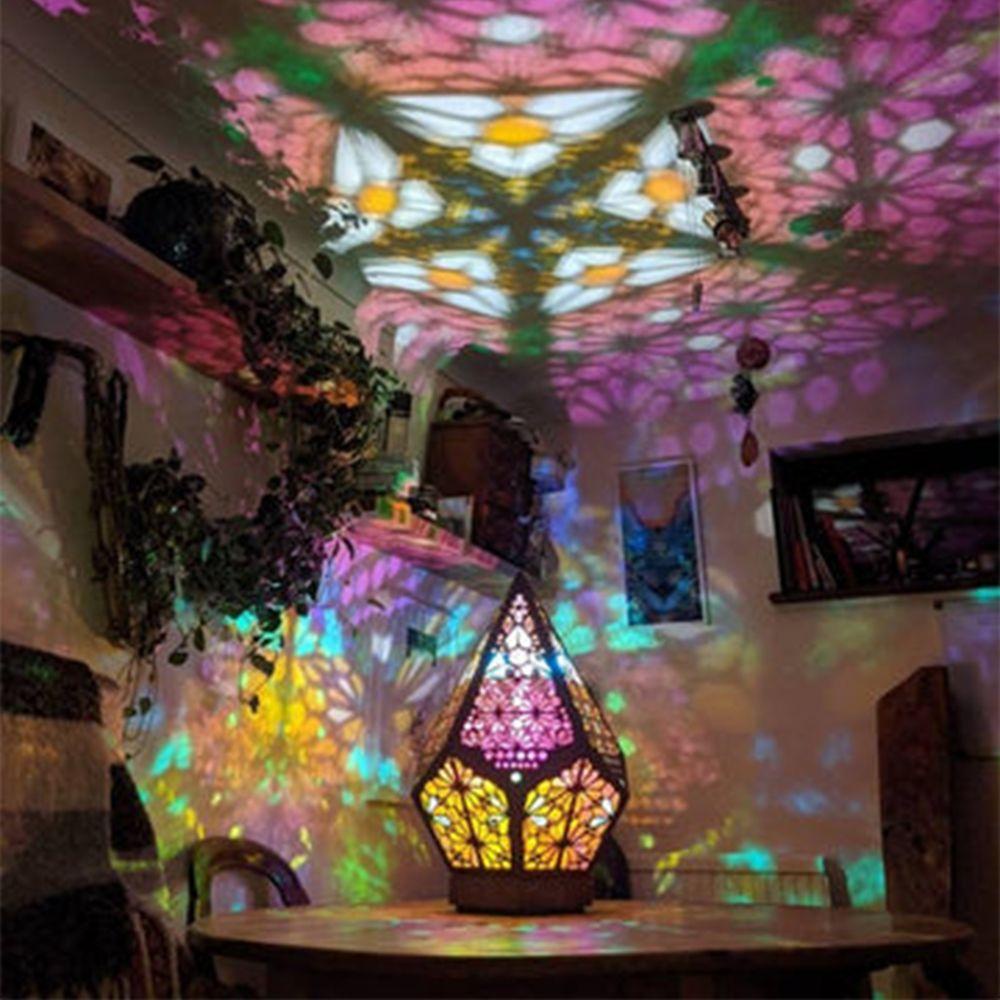 YIYU Đèn Led Chiếu Nhiều Màu Sắc Lãng Mạn Sáng Tạo Phong Cách Bohemian