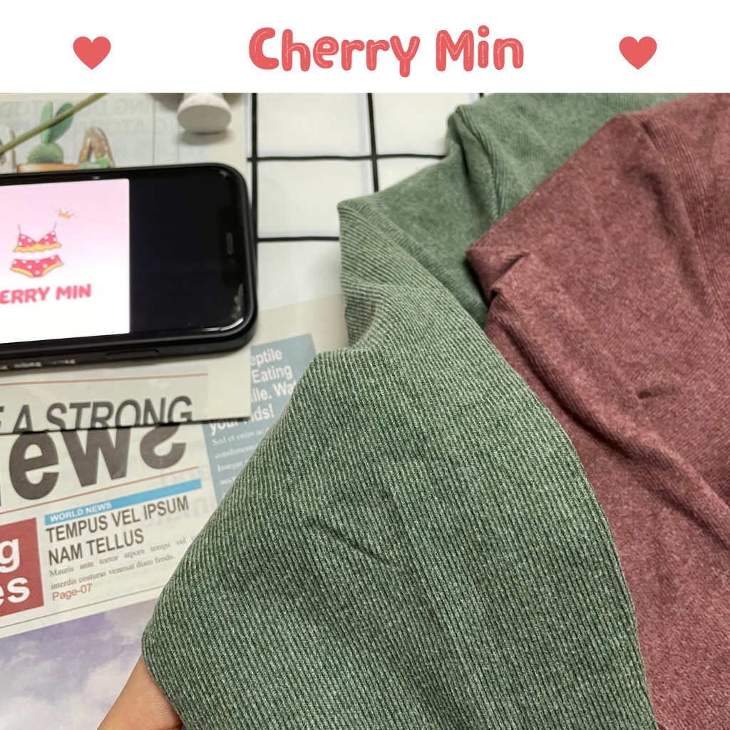[Video thật] Áo giữ nhiệt cố 3 phân xuất Nhật Motie kèm túi zip sang trọng CHERRY MIN