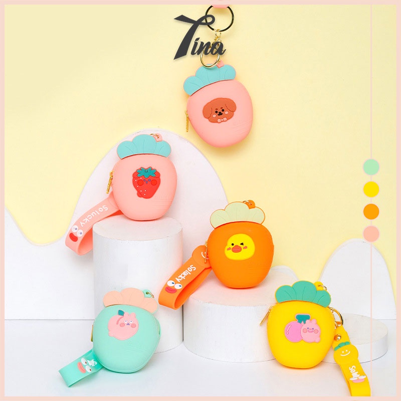 Ví đựng tiền lẻ tai nghe silicon cute mini dễ thương kèm móc khoá PK439