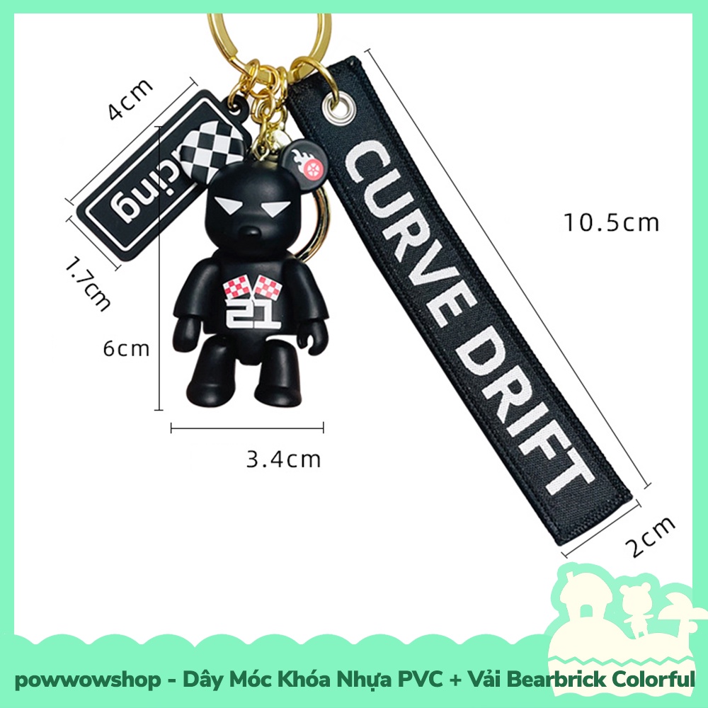[Sẵn VN - Hỏa Tốc] Dây Móc Khóa Nhựa PVC + Vải Mẫu Bearbrick Character Field