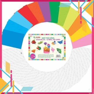 Giấy thủ công KLONG Couche A4 12 màu ; MS: 718,