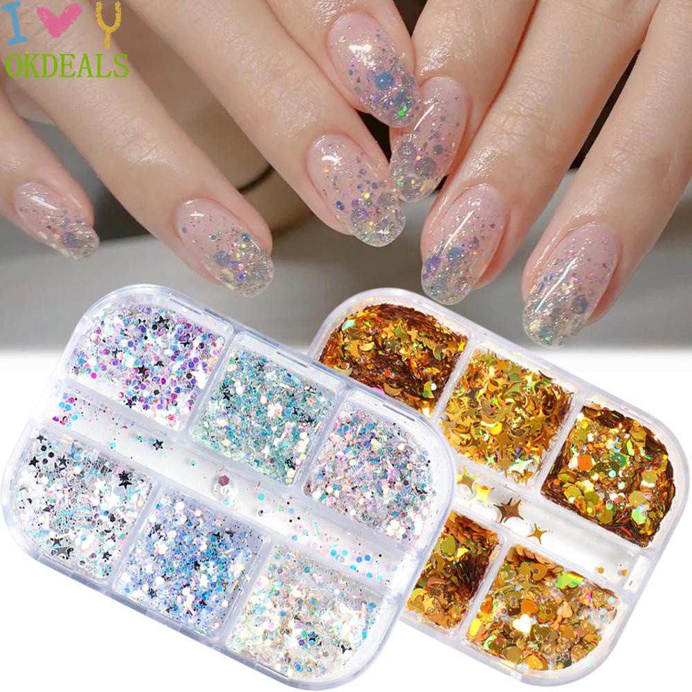 Phụ Kiện Kim Tuyến Hình Lục Giác Trang Trí Móng Tay Nghệ Thuật