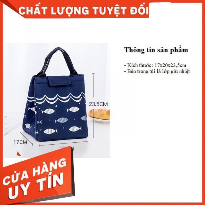 [XẢ KHO RẺ VÔ ĐỊCH] Túi Giữ Nhiệt Đựng Đồ Ăn Tiện Dụng Hình Cá Có Quai Xách Các Màu