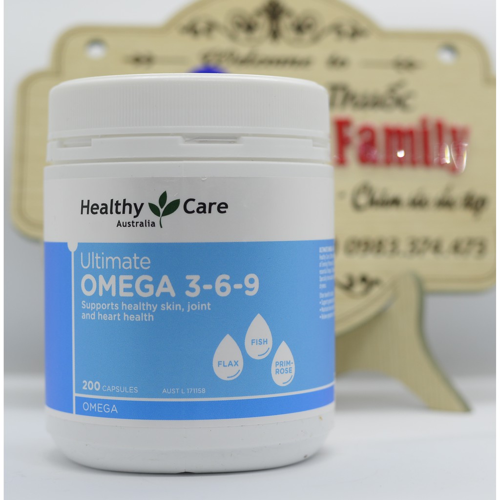 Omega 3 6 9 [Úc] Healthy care - 200 viên - Cung cấp Omega EPA DHA