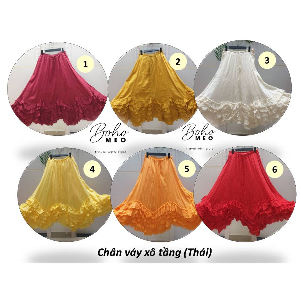 Chân váy xô Thái tầng