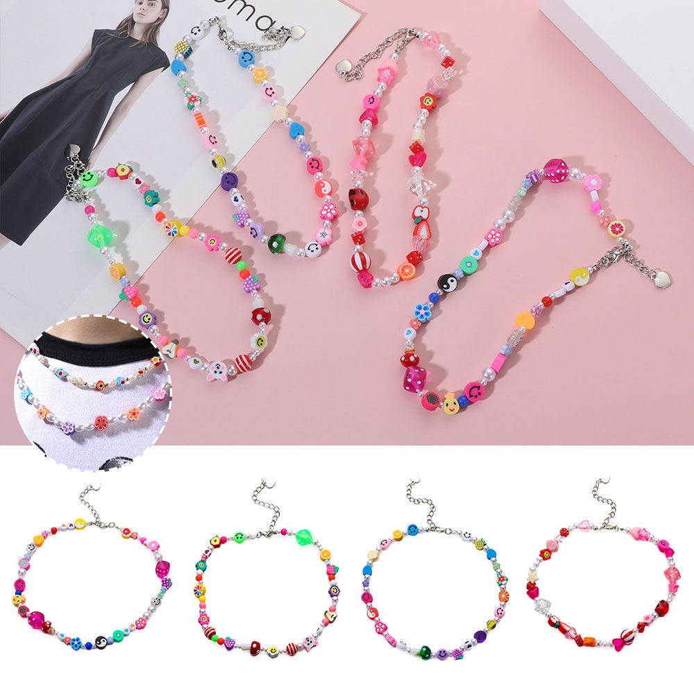 Vòng cổ choker đính hạt ngọc trai nhiều màu sắc độc đáo phong cách Bohemian thời trang cho nữ