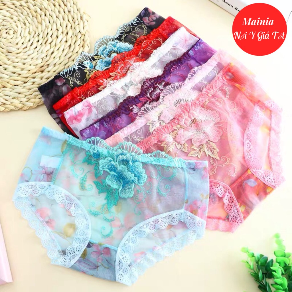 Quần Lót Nữ Ren Thêu Hoa Hồng 3D Xuyên Thấu Quần Chíp Nữ Sexy Gợi Cảm Cao Cấp Loại 1 Mainia Shop | BigBuy360 - bigbuy360.vn