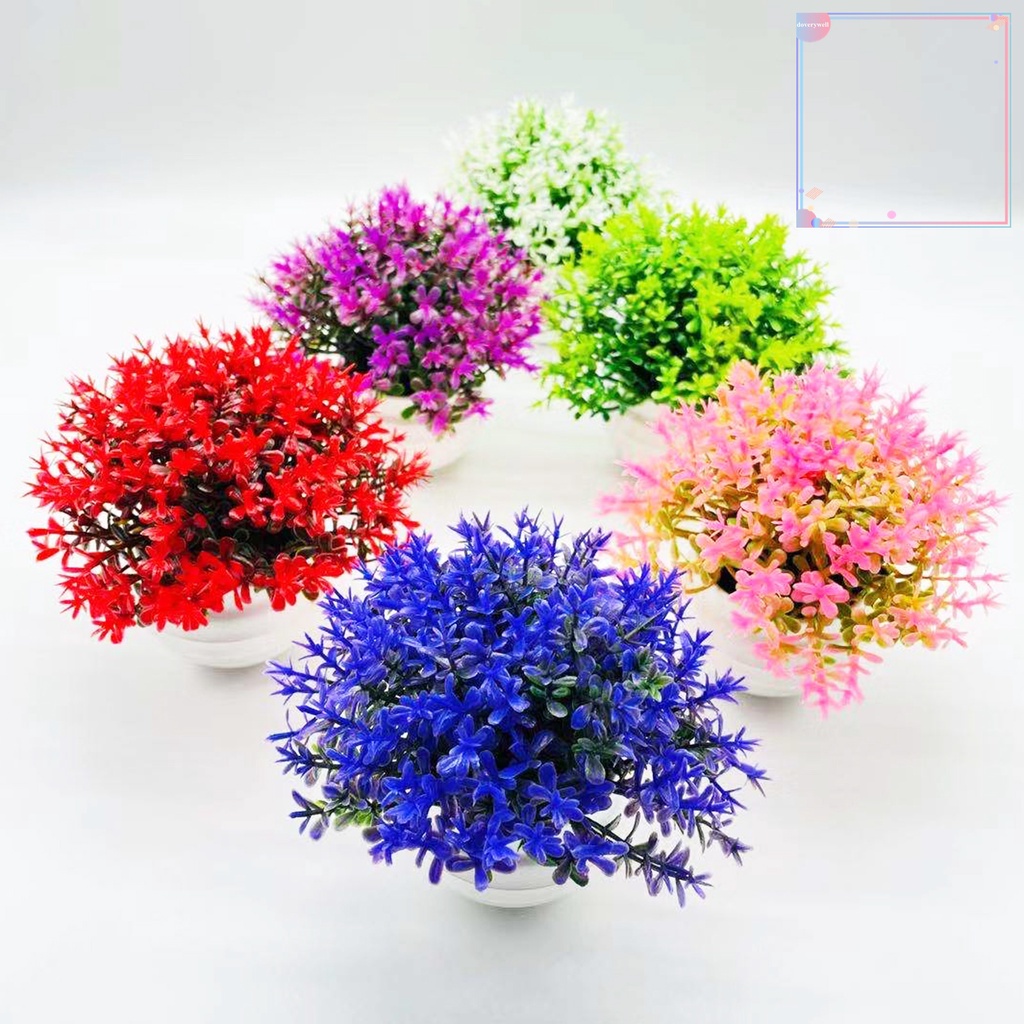 1 Bộ Chậu Cây Cỏ Nhân Tạo Bằng Nhựa Để Bàn Trang Trí