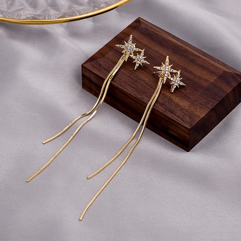 Bông Tai Mạ Bạc 925 Dáng Dài Thời Trang Hàn Quốc Cho Nữ