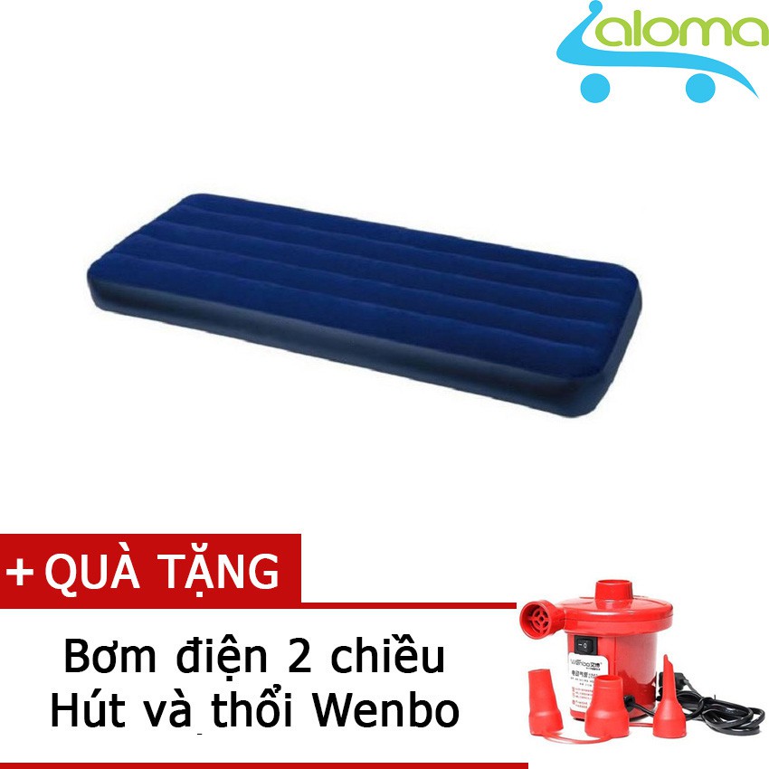 Đệm hơi cá nhân 76cm (76x191x22cm) kèm bơm điện chất nhung êm ái bền bỉ