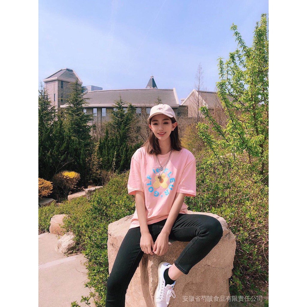 Hàng Có Sẵn Miễn Phí Áo Thun Chơi GOLF WANG Màu Hồng Nhạt Và Xanh Dương Nhỏ Nhắn Thời Trang Mùa Hè