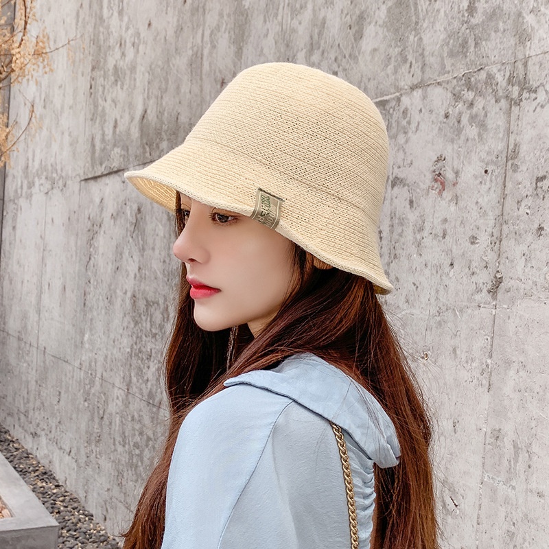 Mũ Bucket Che Nắng Có Nhãn Dán Phiên Bản Hàn Quốc Thời Trang Mùa Hè