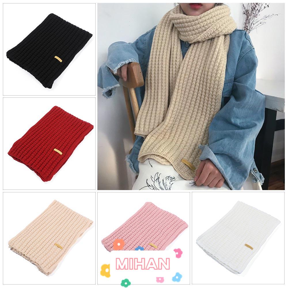 Khăn Choàng Dệt Kim Dày Dặn Màu Trơn Thời Trang Mùa Đông MIHAN1