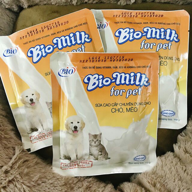 Sữa Bột Cho Chó Mèo BIO MILK FOR PET 100g Bổ sung Vitamin, Đạm, Béo và Khoáng