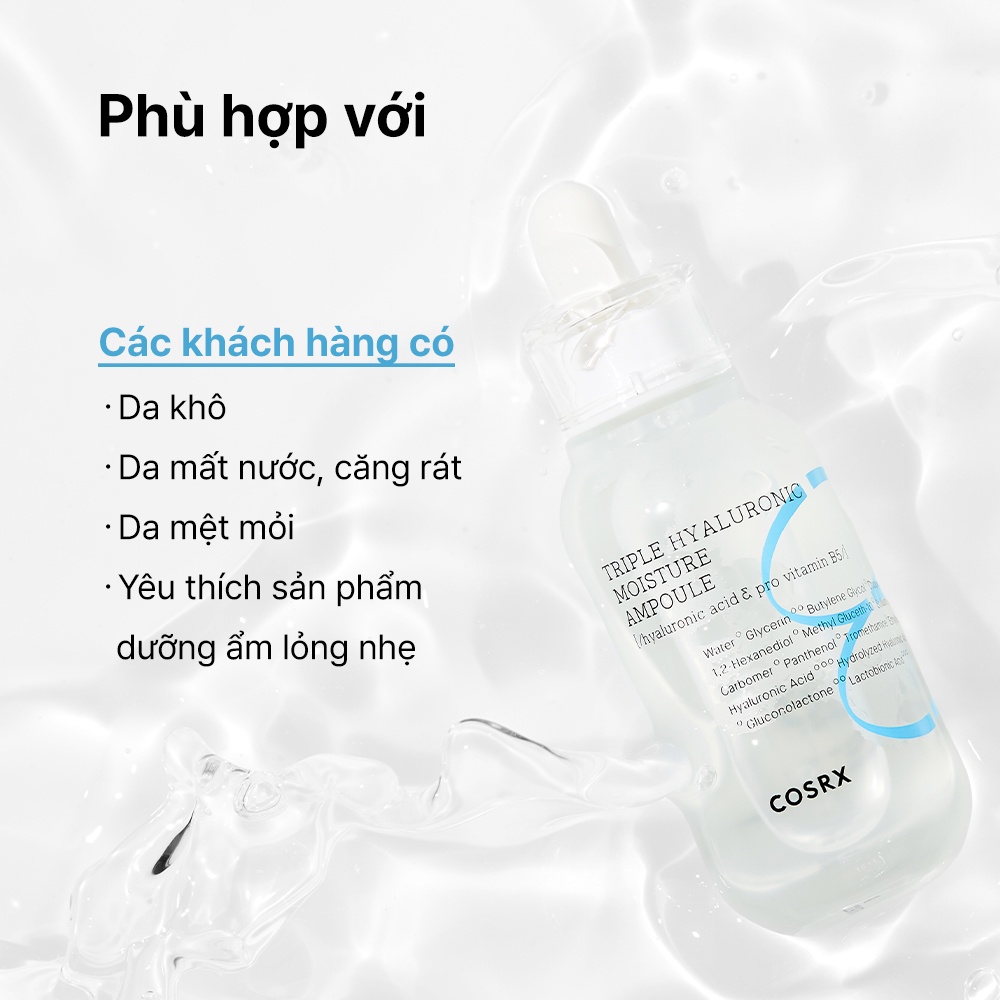 Tinh chất dưỡng ẩm COSRX Hydrium Triple Hyaluronic Moisture Ampoule 40ml chăm sóc da hiệu quả