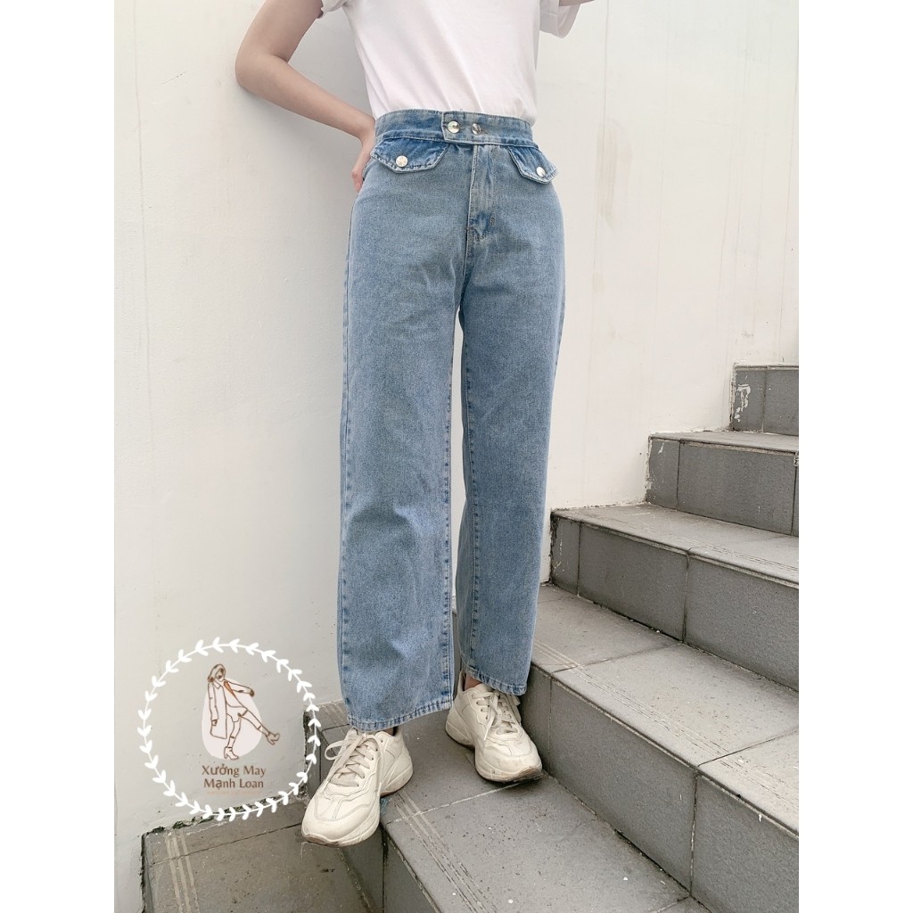 Quần Jean Nữ Ống Rộng Cluton Cao Cấp
