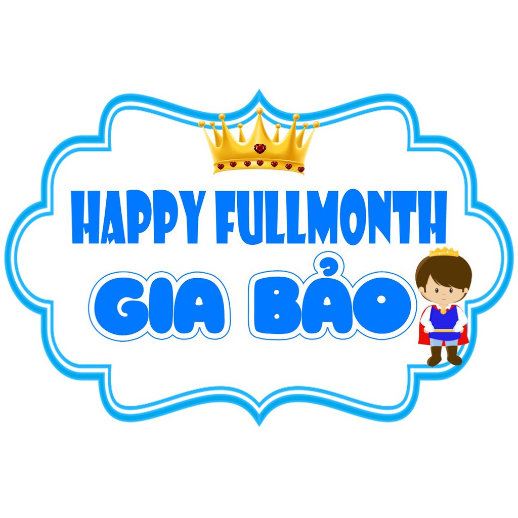Bảng tên, banner kèm chibi trang trí sinh nhật, biển tên đầy tháng, thôi nôi cho bé trai, bé gái