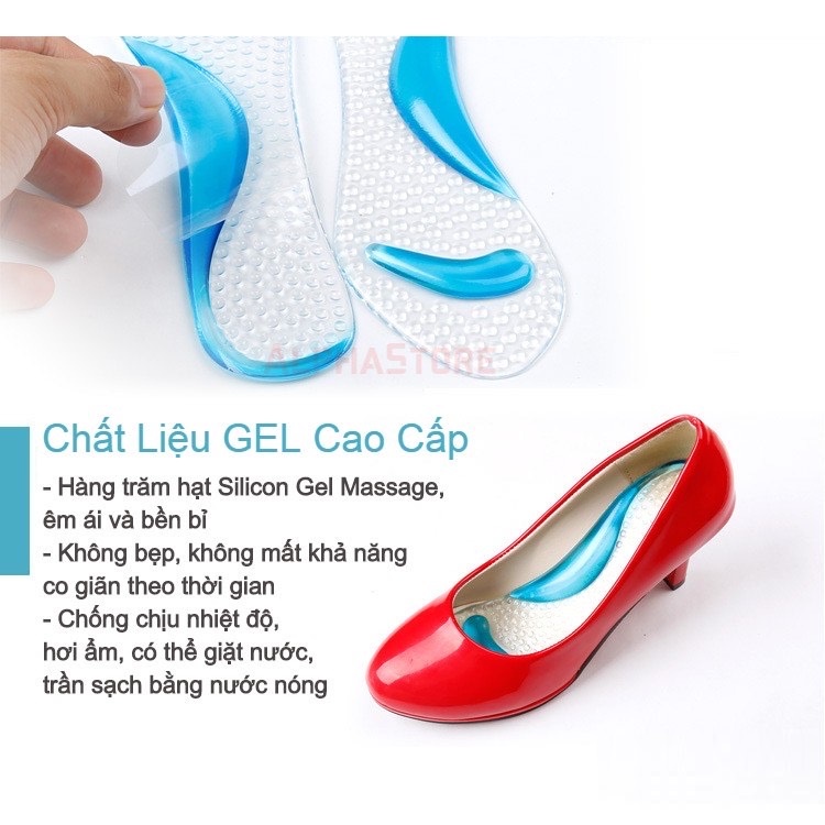 Lót giày silicon nguyên lòng bàn chân A034