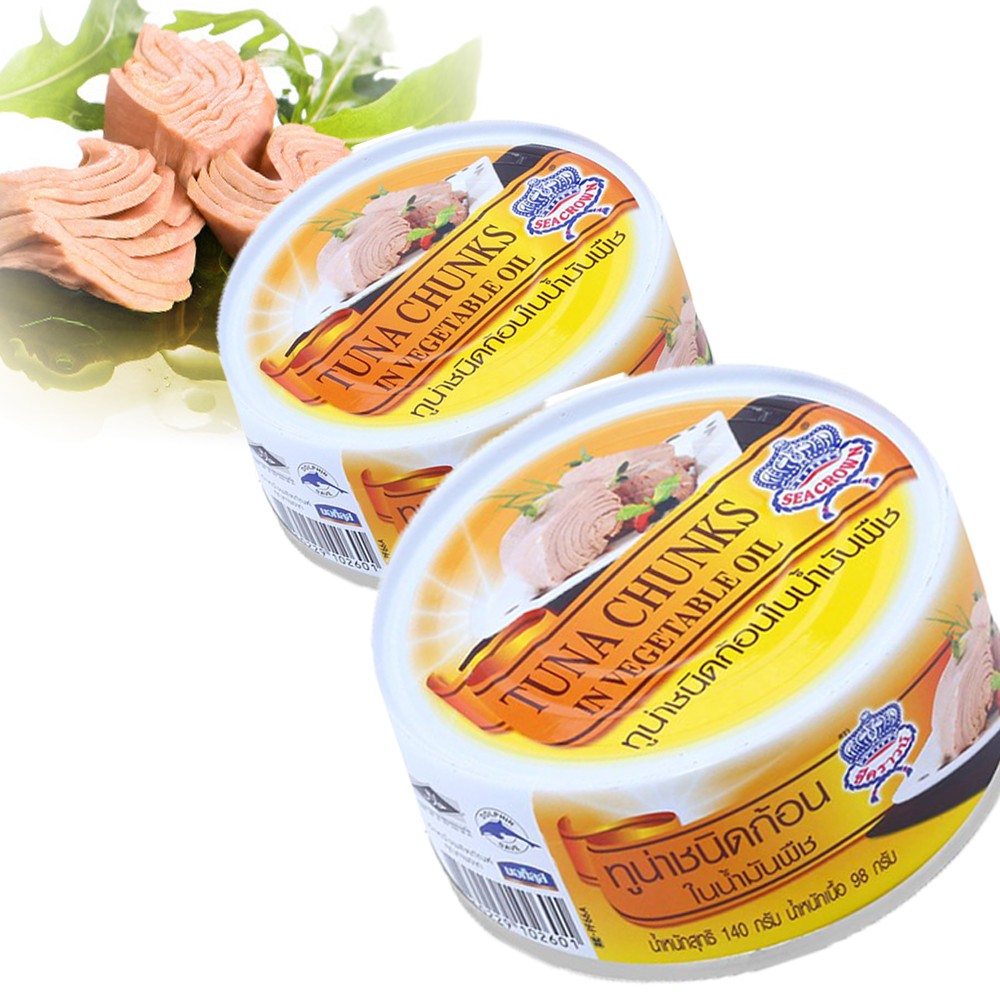 Cá ngừ Xắt Khúc ngâm dầu Thực Vật Seacrown 140g (Date 2023) | BigBuy360 - bigbuy360.vn