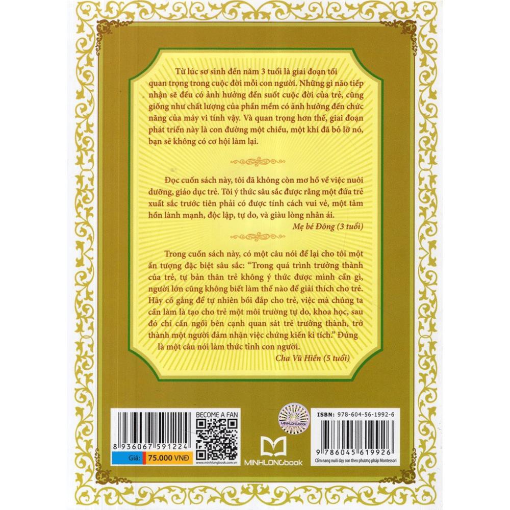 Sách - Cẩm nang nuôi dạy con theo phương pháp Montessori [Minh Long]