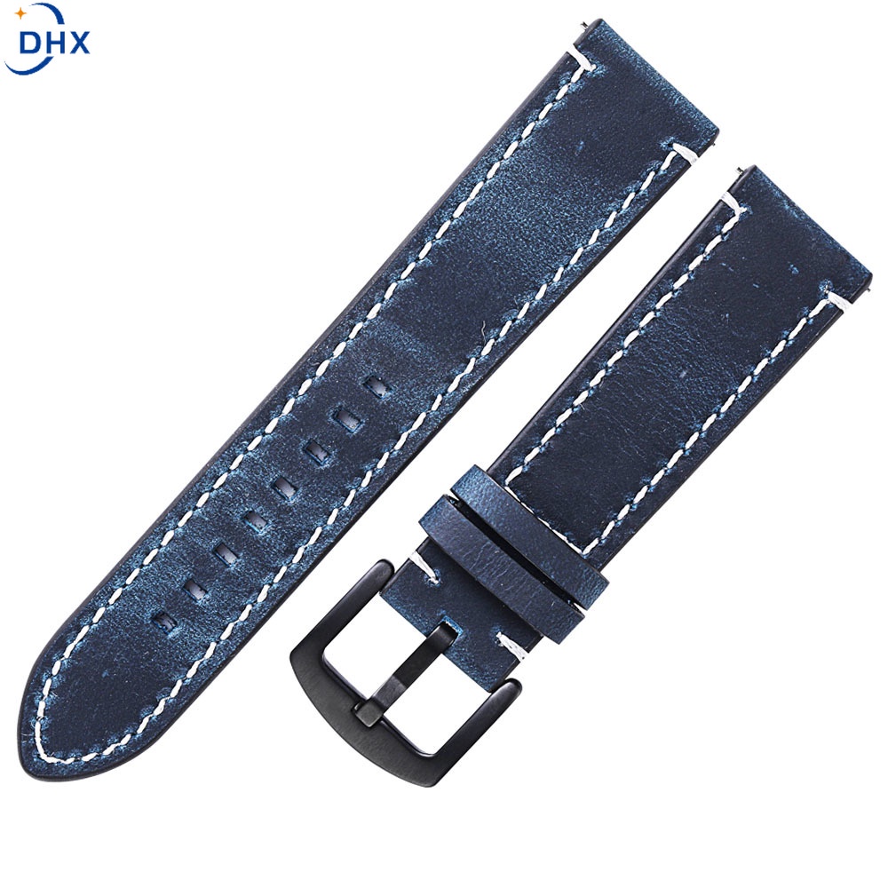 Dây da đồng hồ đeo tay 18mm 20mm 22mm 24mm màu xanh lá/ đỏ