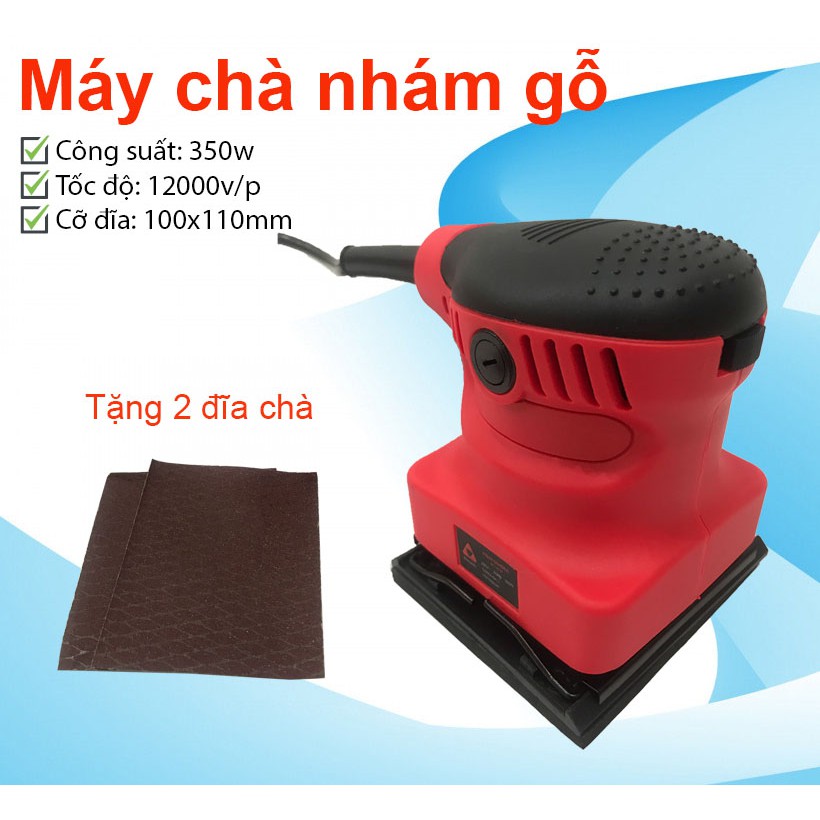 Máy chà nhám gỗ Mitsushi công suất lớn 350w, tốc độ 12000v/p - Máy chà nhám vuông cỡ đĩa 100x110mm