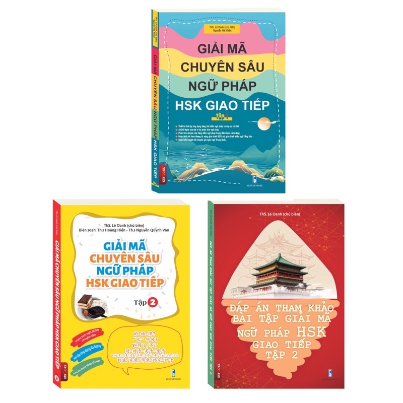 SáchCombo 3 cuốn Giải chuyên sâu ngữ pháp HSK giao tiếp + Đáp án