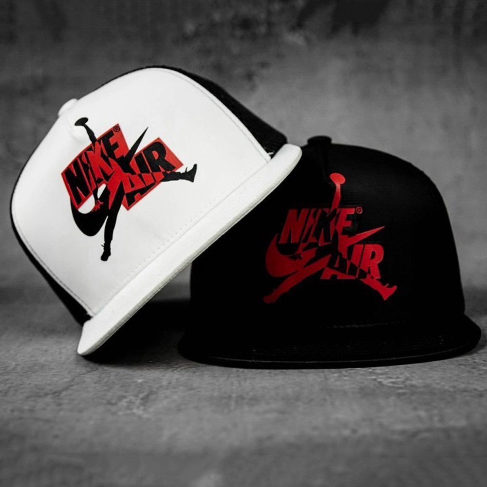 Mũ nón lưỡi trai snapback Nike Air đen / trắng phối lưới thời trang nhung cao cấp