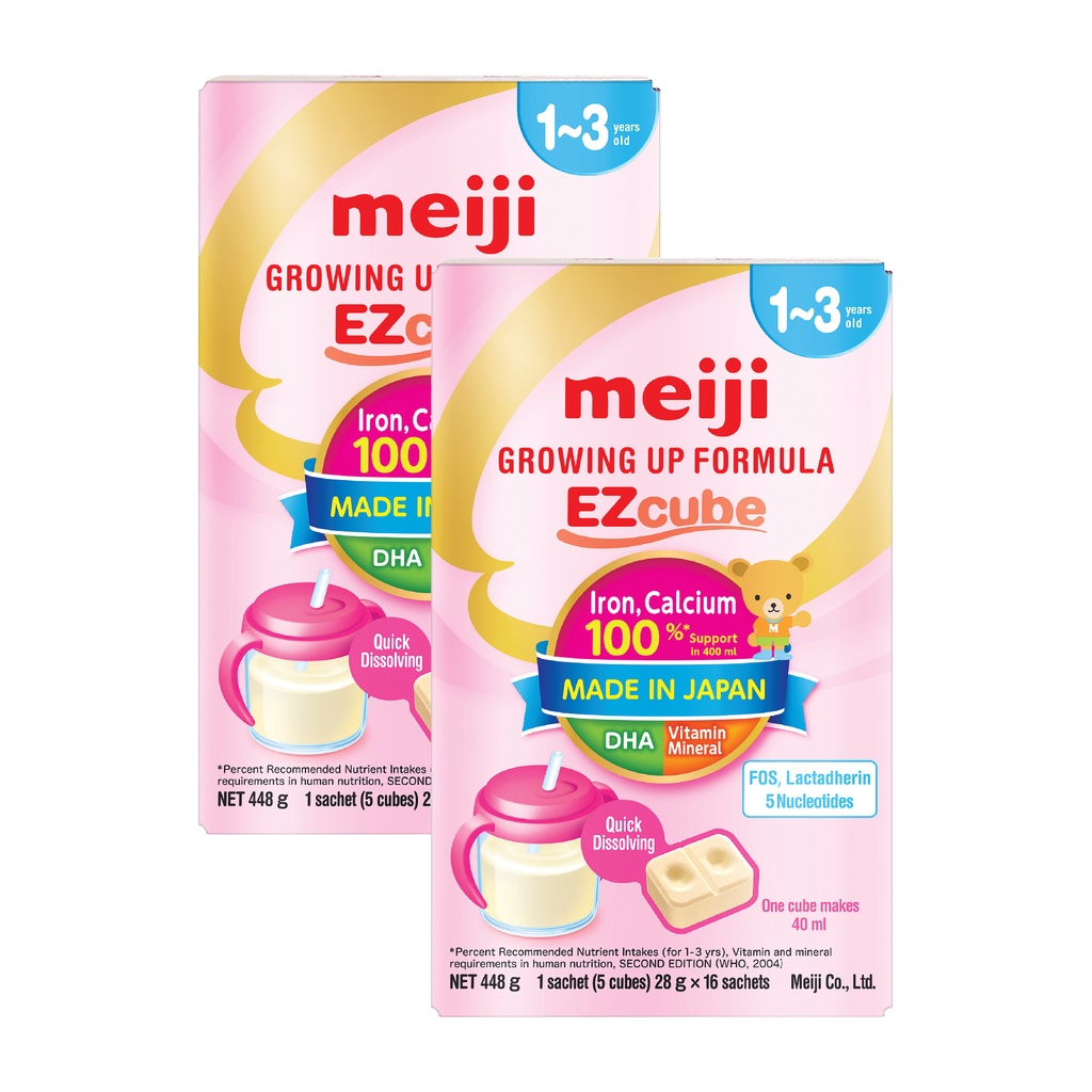 Combo 2 hộp Sữa dạng thanh Meiji Growing Up Formula EZcube - Nhập khẩu chính hãng (448g)