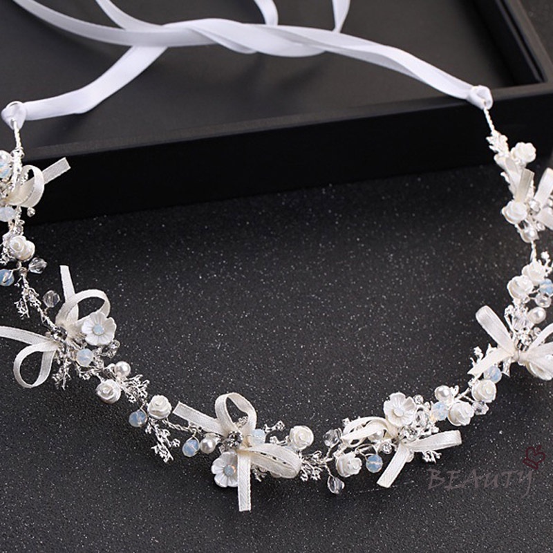 Seven Miss Băng Đô Cài Tóc Đính Đá Pha Lê Hình Hoa Thời Trang Cho Cô Dâu