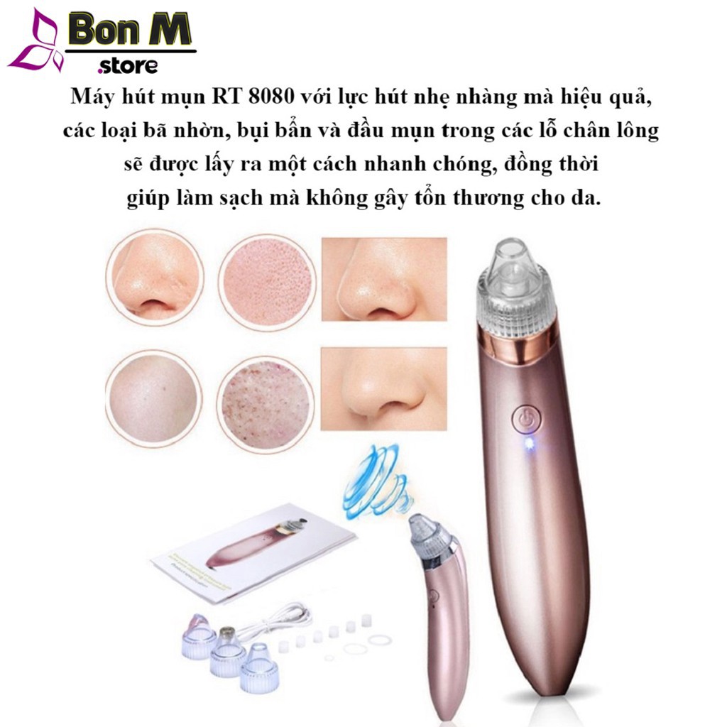 Máy Hút Mụn Cầm Tay 03 Tốc Độ JB-8080 Cắm Sạc, dụng cụ làm đẹp, xua tan lỗi lo về mụn