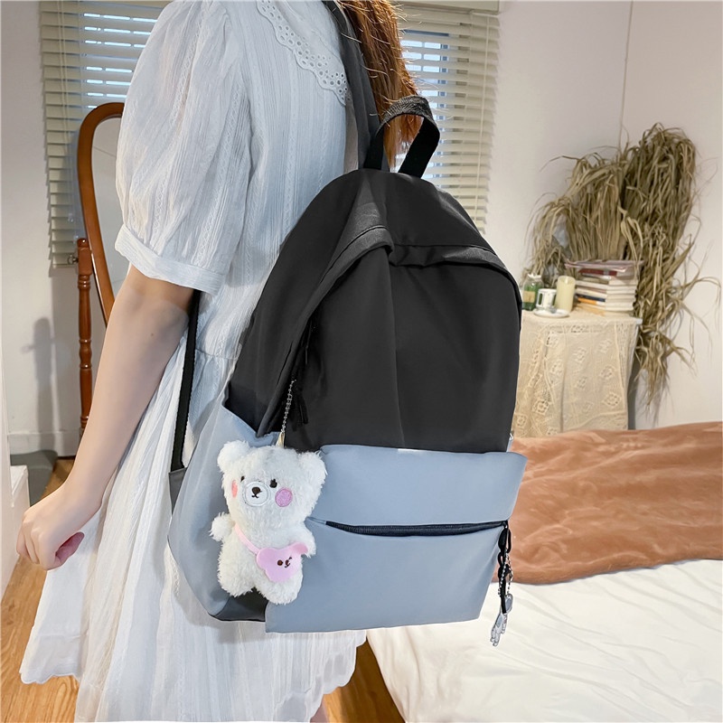 Ba lô PRETTYZYS sức chứa lớn 14 inch thời trang Hàn Quốc 2022 dành cho nữ tuổi teen