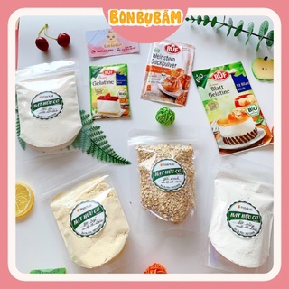 Bột hữu cơ làm bánh cho bé ăn dặm, bột mì, bột năng, bột bắp, men nở, gelatin