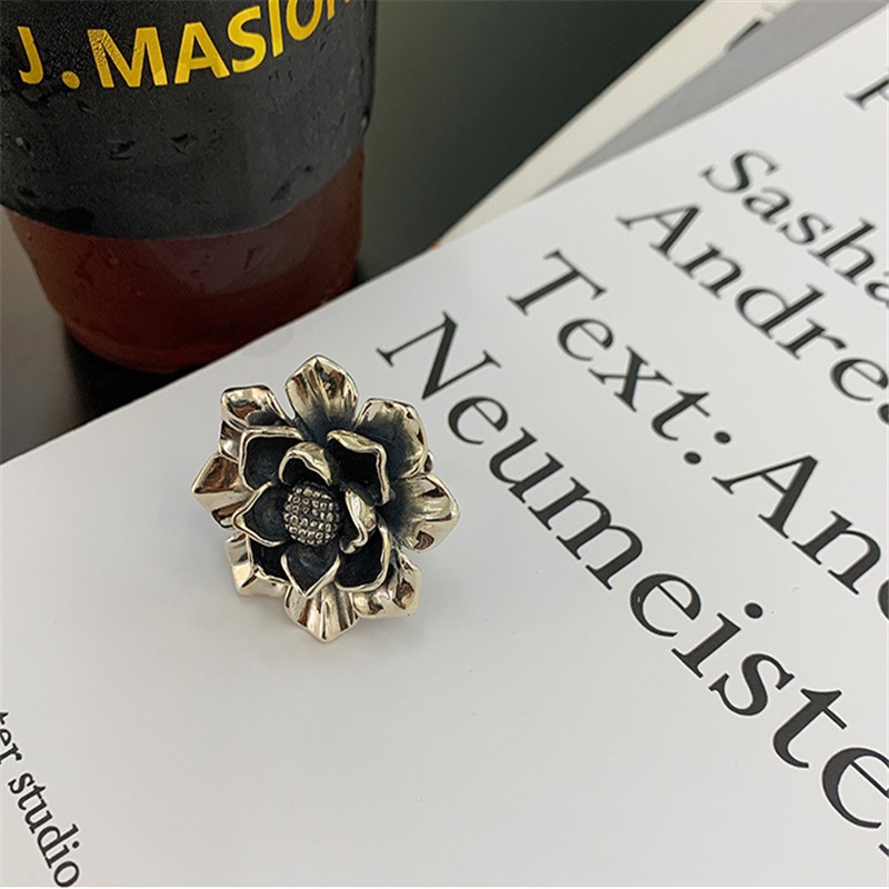 Nhẫn Dạng Mở Điều Chỉnh Được Họa Tiết Hoa Phong Cách Vintage Thời Trang Cho Nữ