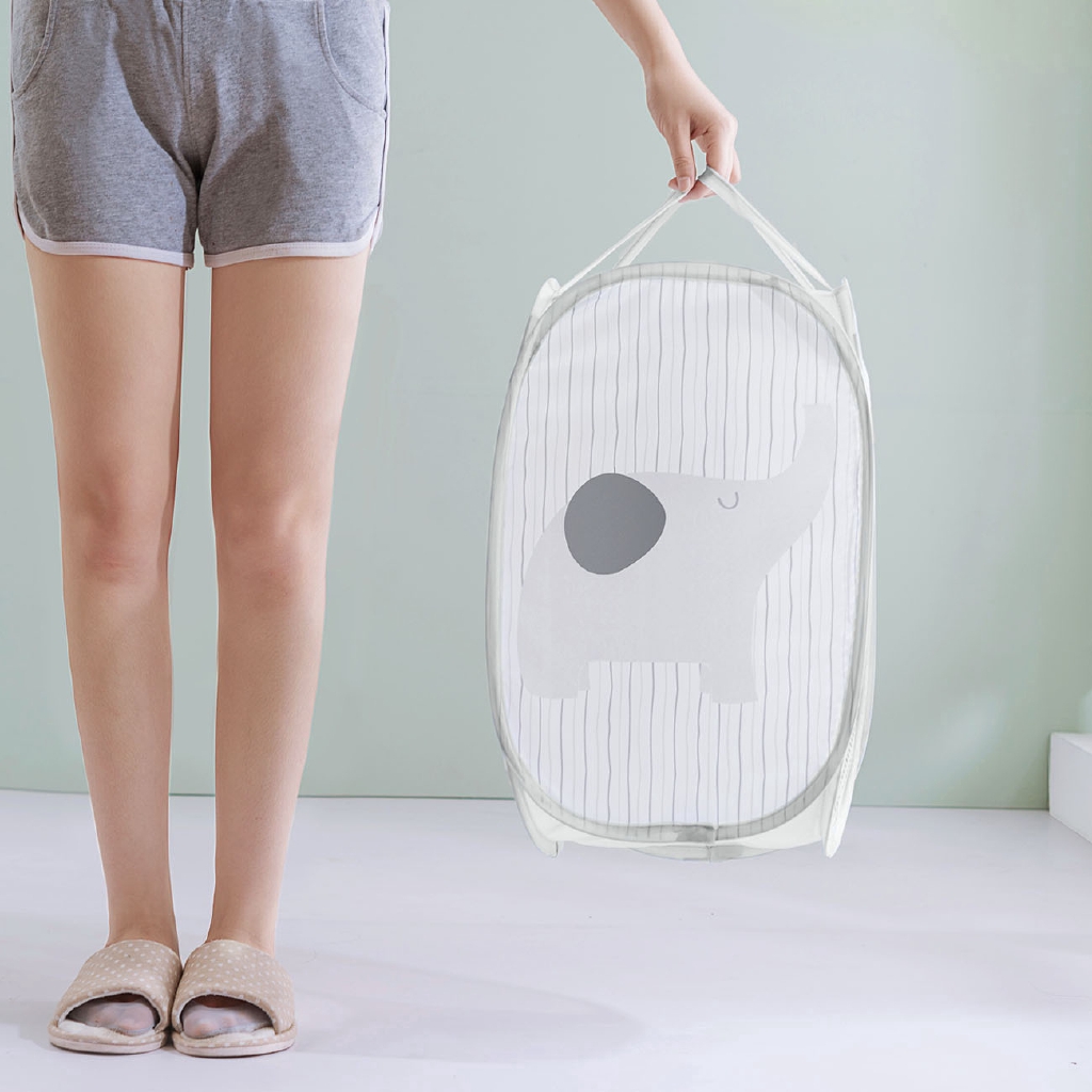 Giỏ vải lưới đựng quần áo giặt đa năng họa tiết hoạt hình