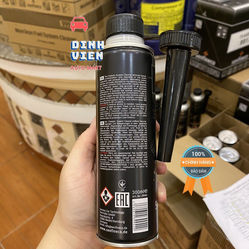 Chai Vệ Sinh Hệ Thống Khí Thải Senfineco 9942 – 300ML Catalytic System Cleaner Làm Sạch Hệ Thống Xúc Tác của buồng đốt.